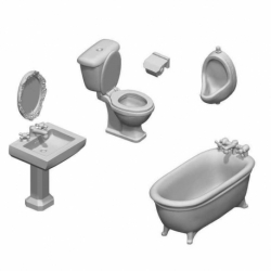 Bathroom and WC set 1:48