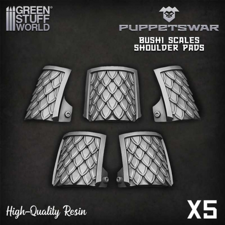 Bushido shoulder pads with scales