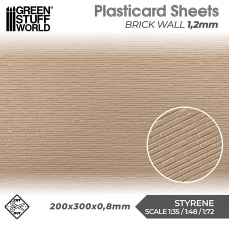 Plasticard Sheet - Brick Wall 1.2mm