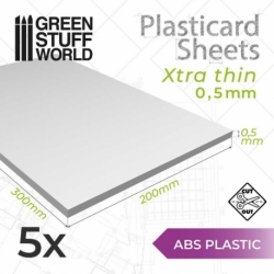 ABS Plasticard Sheet 0.5 mm - COMBOx5 sheets