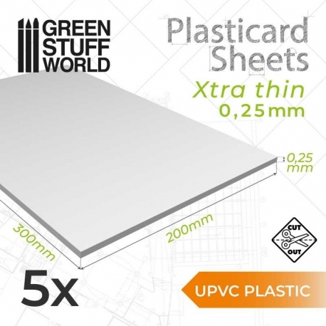 Plasticard uPVC Sheet 0.25mm - Pack x5