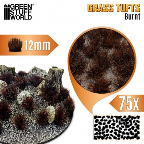 Grass Tufts - 12 mm - Burnt Brown