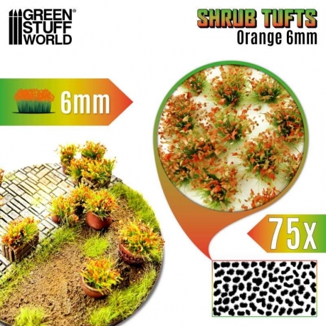 Self-Adhesive Plants for Bushes 6mm - Orange