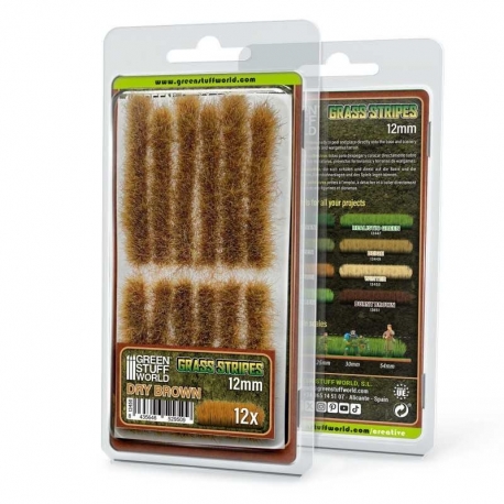 12mm Grass Strips - Dry Brown