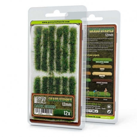 12mm Grass Strips - Dark Green