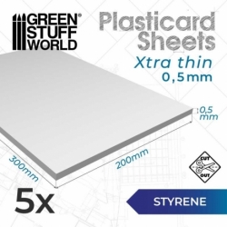 Styrene Sheets 0.5 mm Pack x5