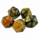 5x Dice D20 20mm - Amber Marble