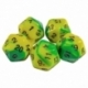 5x Dice D20 20mm - Lime Marble