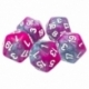 5x Dice D20 20mm - Pink - Gray