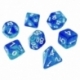 7x Mix Dice 16mm - Blue/Transparent Turquoise
