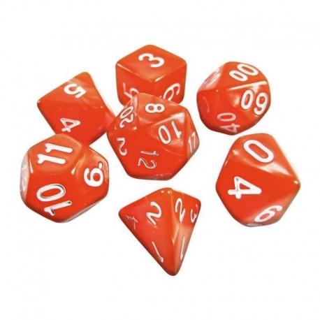 7x Mixed Dice 16mm - Orange