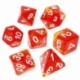 7x Dice Mix 16mm - Red/Amarillo Transparent