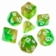 7x Dados Mix 16mm - Naranja/Verde Transparente