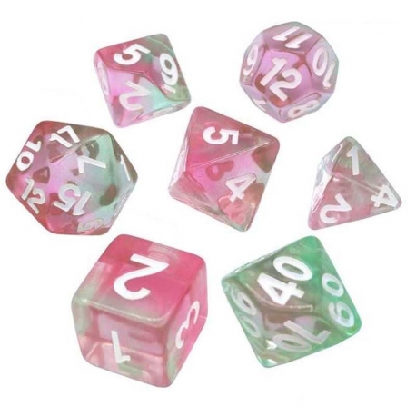 7x 16mm Dice Mix - Light Pink