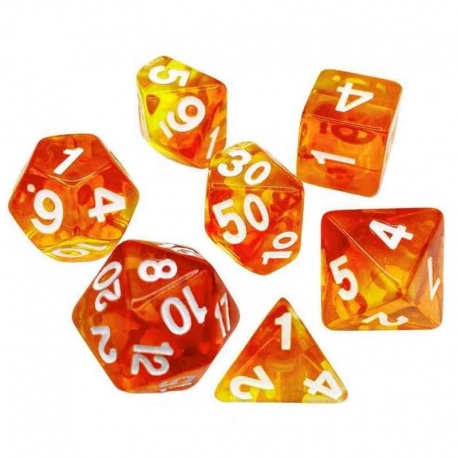 7x Dice Mix 16mm - Orange - Amarillo