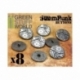 8x Botones Steampunk MOVIMIENTOS RELOJ - Plata