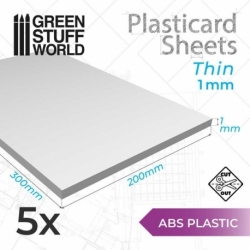 Plancha Plasticard ABS 1 mm - COMBOx5 planchas