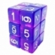12x Dice D6 16mm - Blue/Transparent Lilac