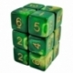 12x Dice D6 16mm - Marble Green