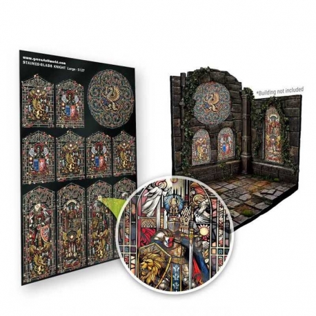 Medieval Knights Stained Glass Windows - Large