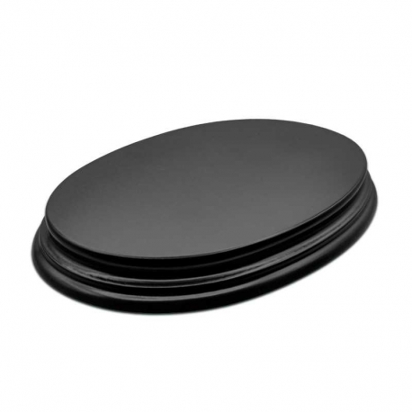 Base de Madera Ovalada Negra 17x11 cm