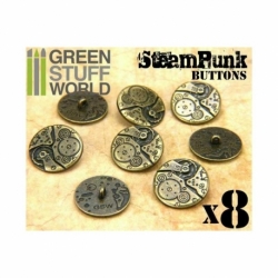 8x Botones Steampunk MOVIMIENTOS RELOJ - Bronce