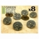 8x Steampunk Buttons, Wheels, Gears - Bronze