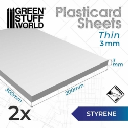 Láminas de Estireno 3 mm Pack x2