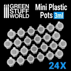 24x Mini botes de plástico 3ml