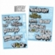Water decals - Graffiti mix - Gold and Silver