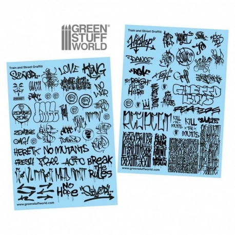 Water decals - Mix Graffiti - Black