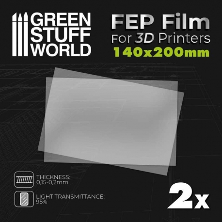 FEP sheet 200x140mm (pack x2)