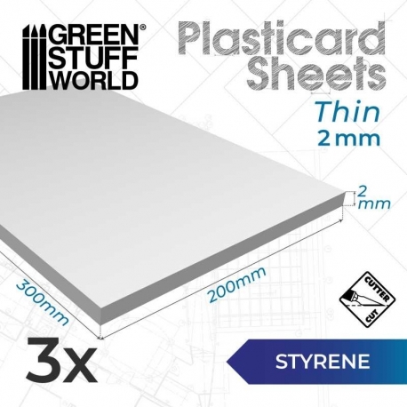 Styrene Sheets 2 mm Pack x3