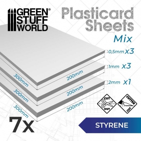 Styrene Mix Sheets, 7 sheets