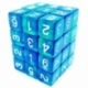 36x Dice D6 12mm - Blue/Transparent Turquoise