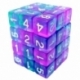 36x Dice D6 12mm - Turquoise/Transparent Lilac