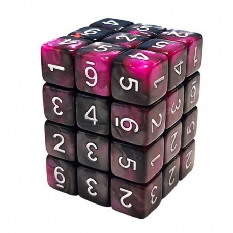 36x Dice D6 12mm - Lilac Marble