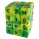 36x Dice D6 12mm - Lime Marble