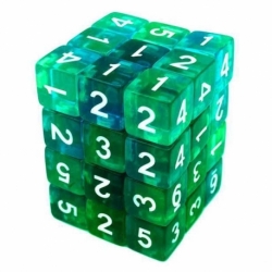 36x Dice D6 12mm - Green-Turquoise