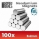 Imanes Neodimio 3x2mm - 100 unidades (N35)