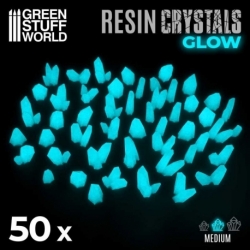 Glow Turquoise Blue Resin Crystals - Medium