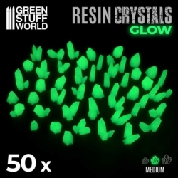 GLOW GREEN Resin Crystals - Medium