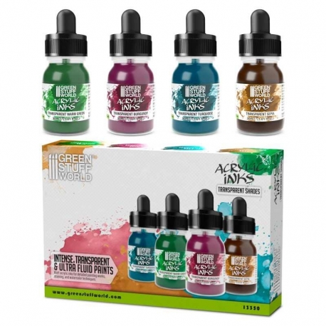 Acrylic Ink Set - Transparent Shades (x4)