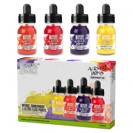 Acrylic Ink Set - Transparent Fire (x4)