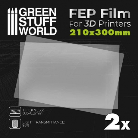FEP sheet 300x210mm (pack x2)