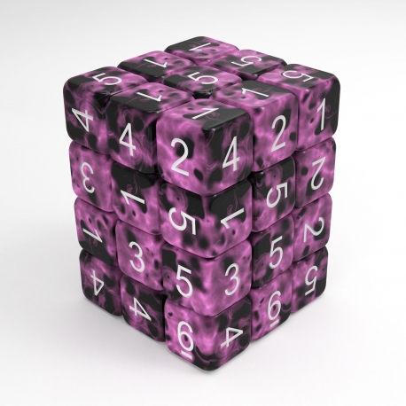 36x Dice D6 12mm - Pink Marble
