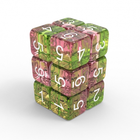 12x D6 Dice 16mm - Light Pink