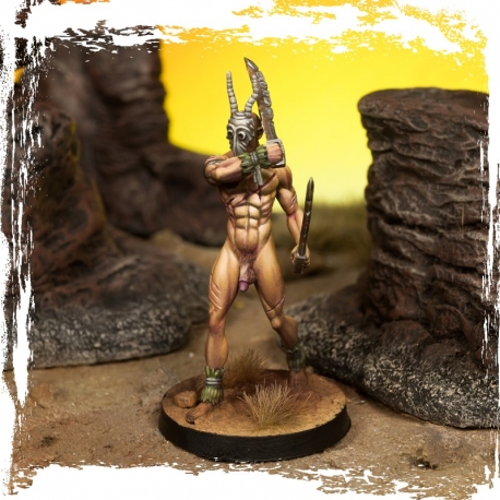 Black Face Tribe. Veteran (2 medium blades) Warmonger from Bad Roll Games