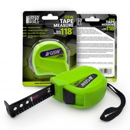 GSW tape measure in inches from Green Stuff World