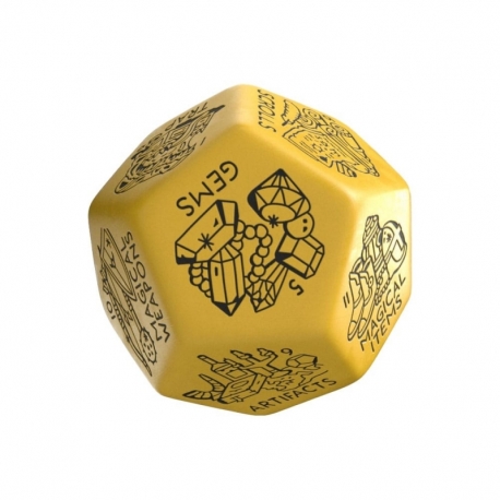 Viridian Jumbo dado Treasure Generator Die D12 Amarillo